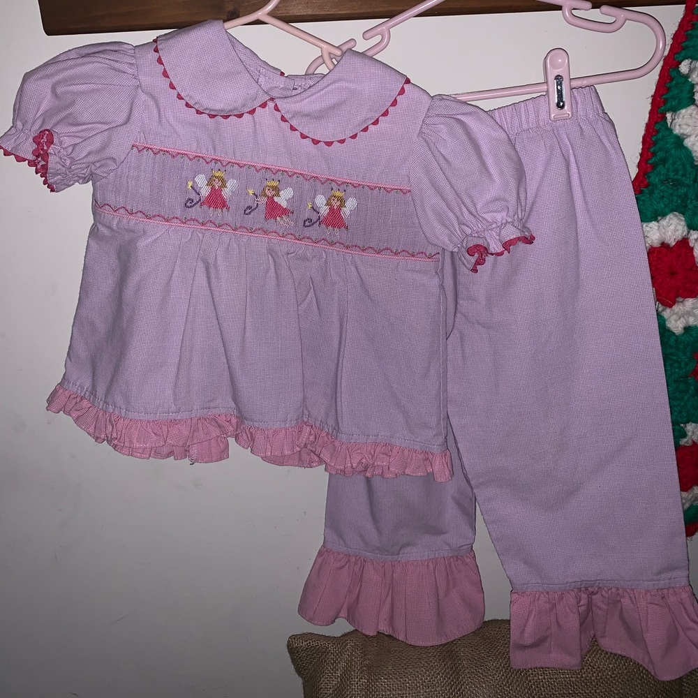 SMOCKED TODDLER GIRL PANTS OUTFIT
